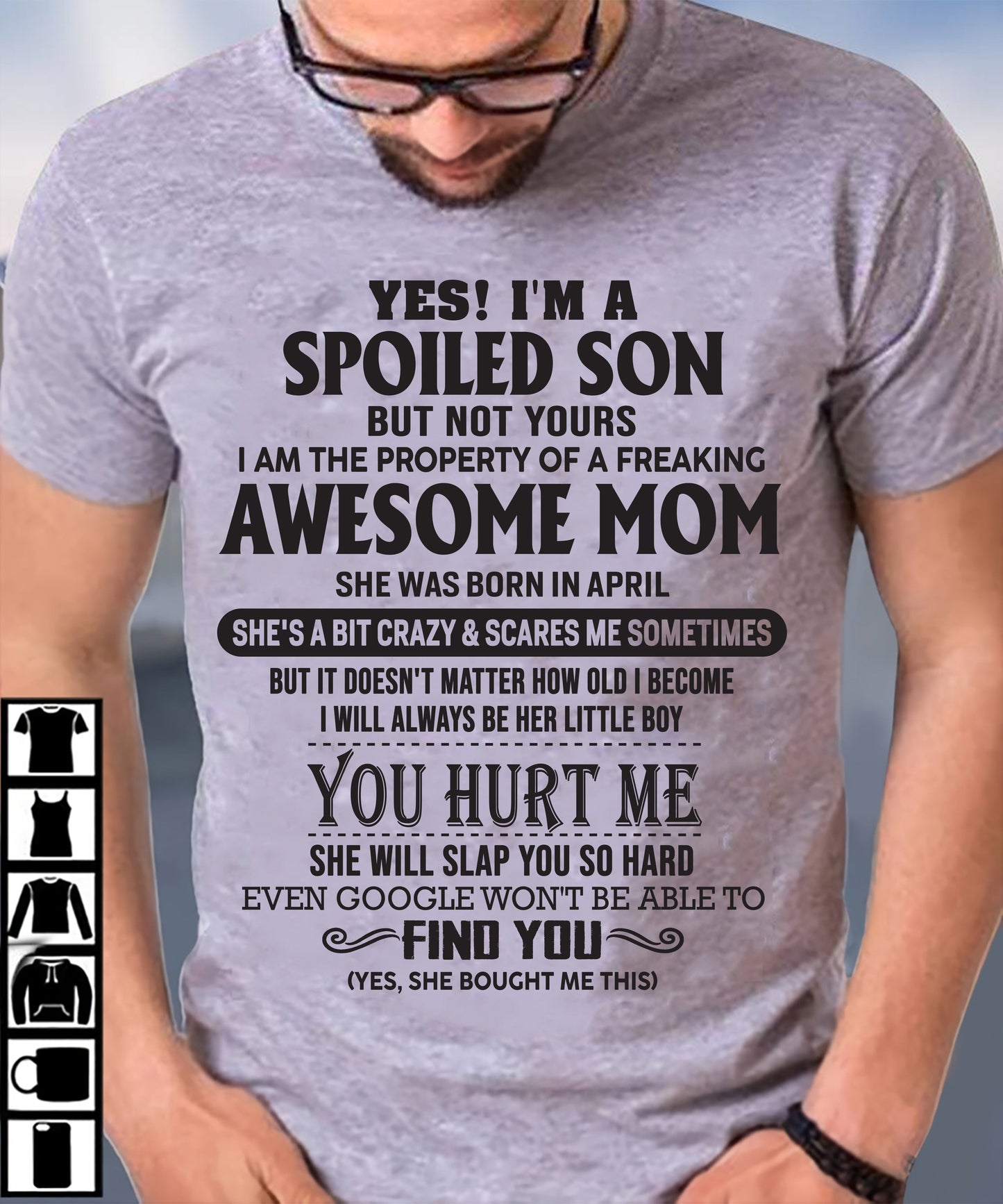 April - Awesome Mom - Perfect gift for son From Mom - HNDS04 (SKU-MS01-04)