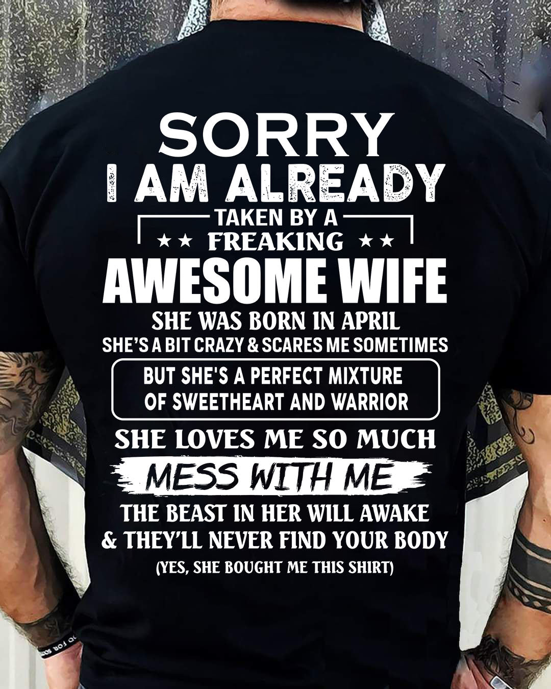 Wife Aril - Perfect gift for husband From Wife - MTNN04 (SKU68-86-04)