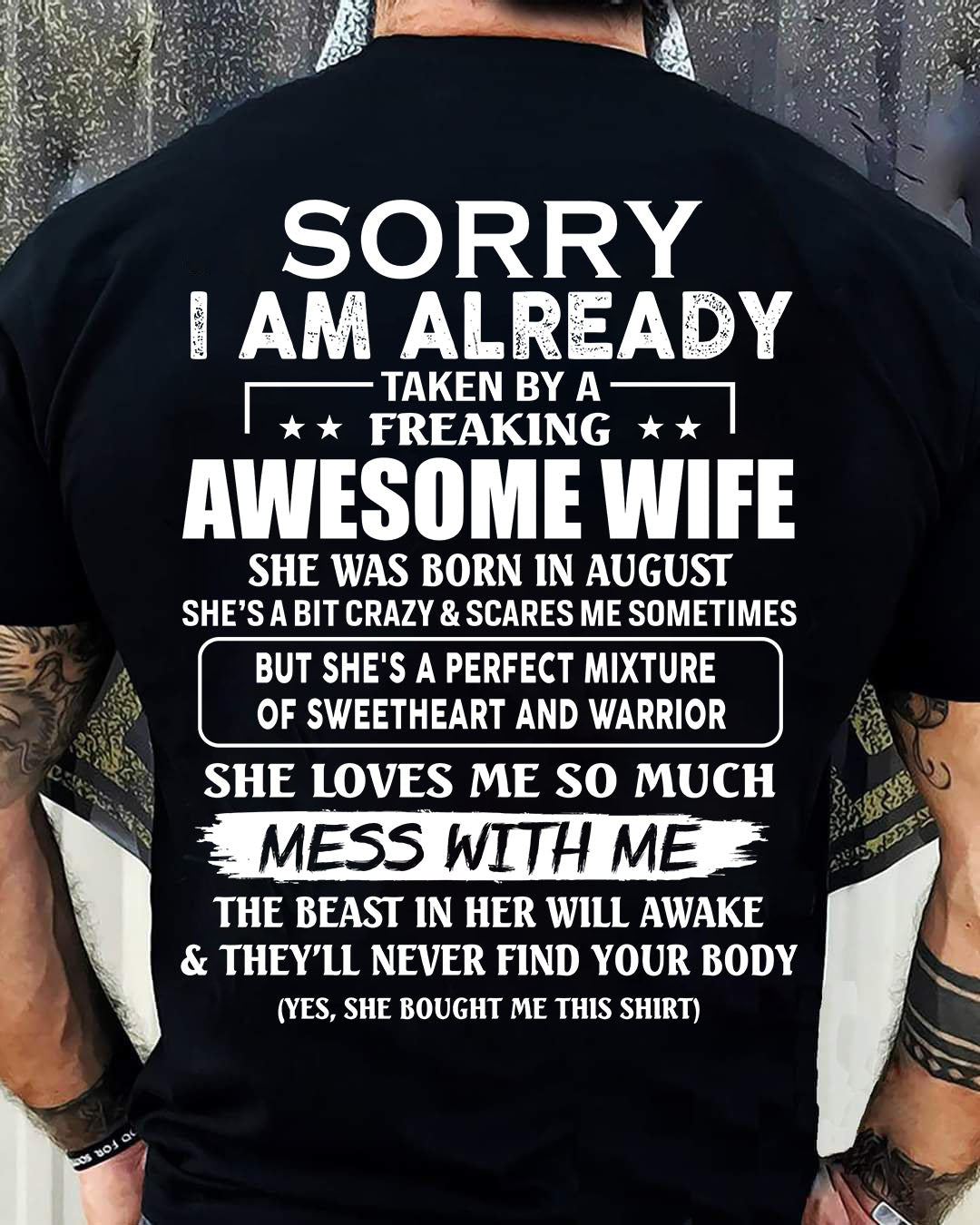 Wife August - Perfect gift for husband From Wife - MTNN08 (SKU68-86-08)