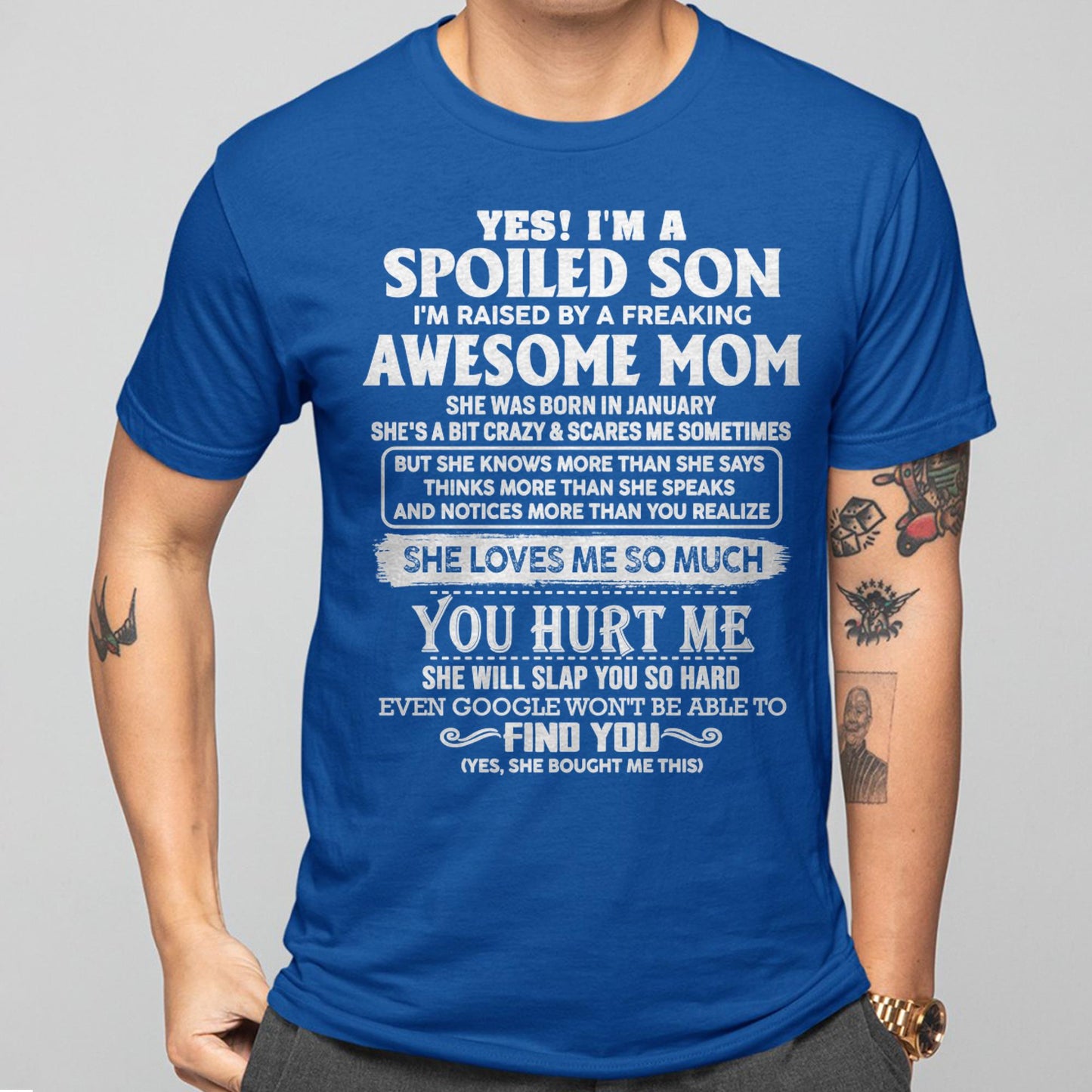 January - Awesome Mom - Perfect Gift For Your Spoiled Son From Mom - HNDS01 (SKU05-47-01)