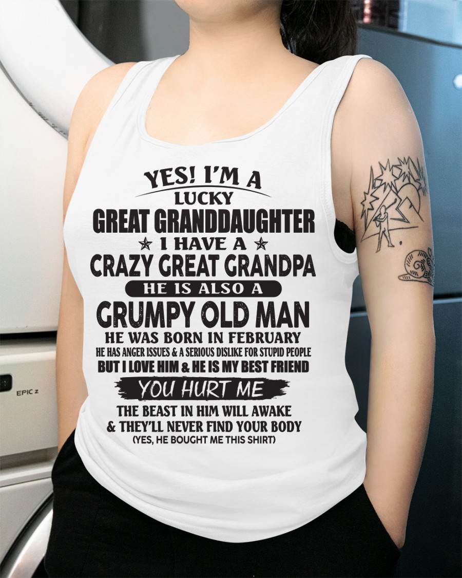 FEBRUARY - LUCKY GREAT GRANDDAUGHTER OF CRAZY GREAT GRANDPA - PERFECT GIFT FROM GREAT GRANDPA - MTNN02 (SKU12-287-02)