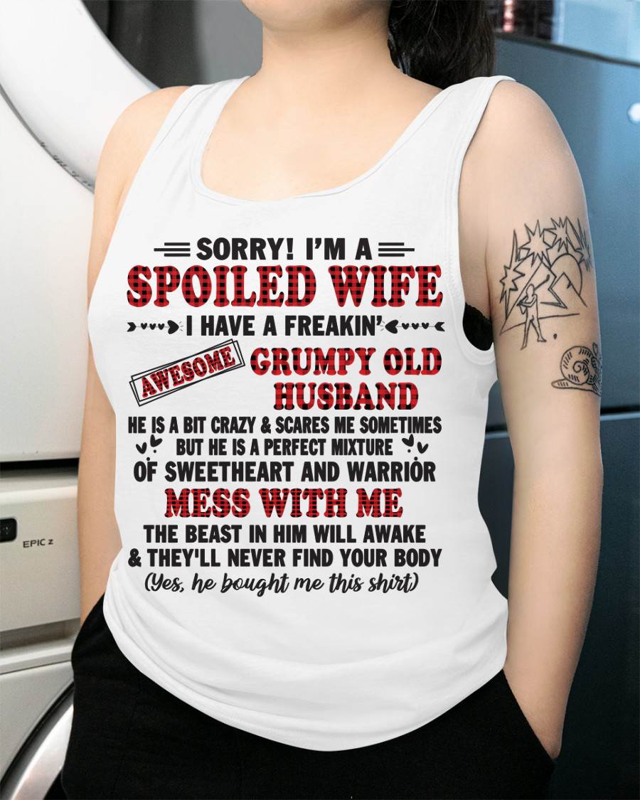 SPOILED WIFE OF AWESOME GRUMPY OLD HUSBAND - PERFECT GIFT FROM HUSBAND - MTNN00 (SKU12-111-00)