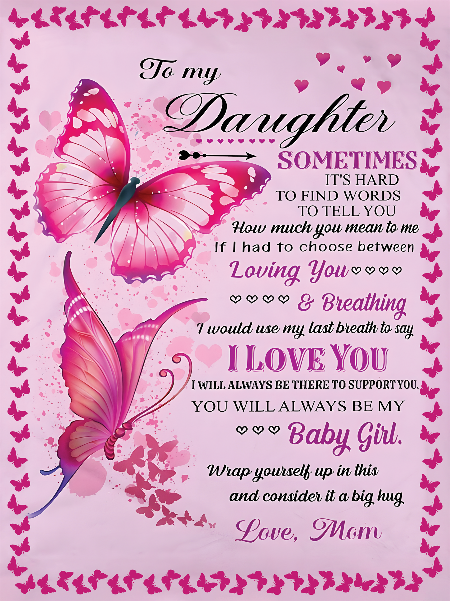 To My Dear Daughter Blanket – Love And Warmth From Mom