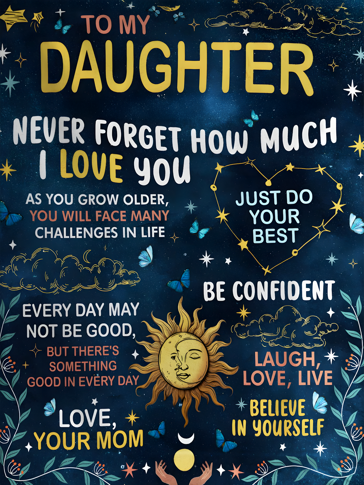 For My Daughter Blanket – Forever Love From Mom (SKUB12-180)