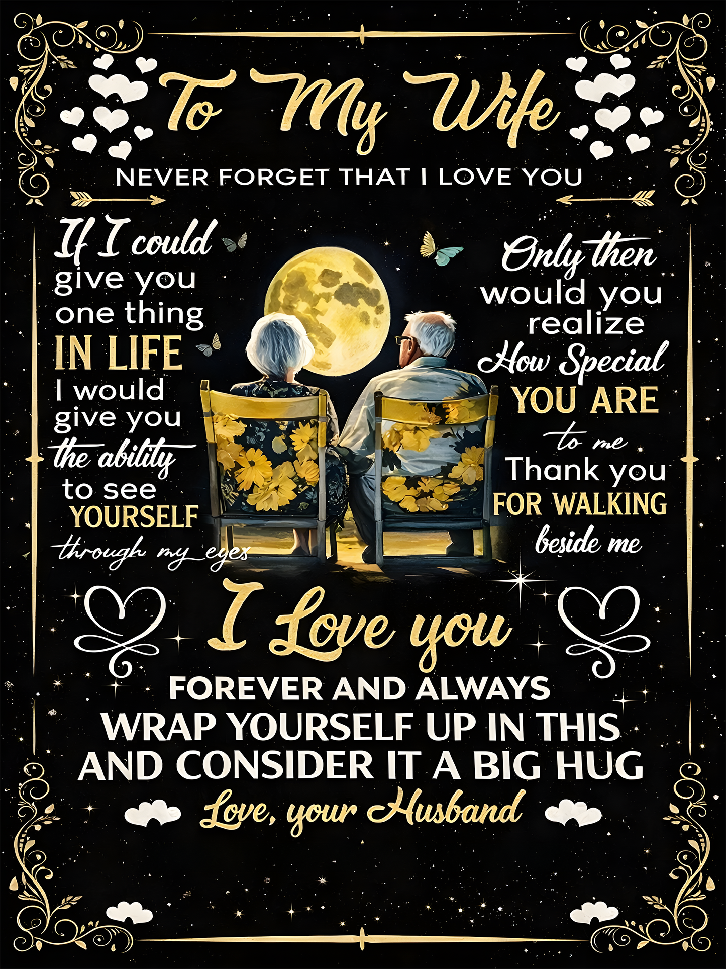 To My Wife Blanket – Wrapped In Love From Husband (SKU26B-01275)