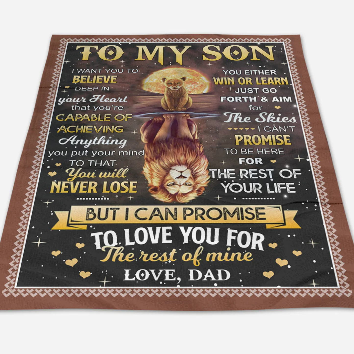 Special Gift Blanket To My Dear Son – A Gentle Hug from Dad (SKUB12-61)