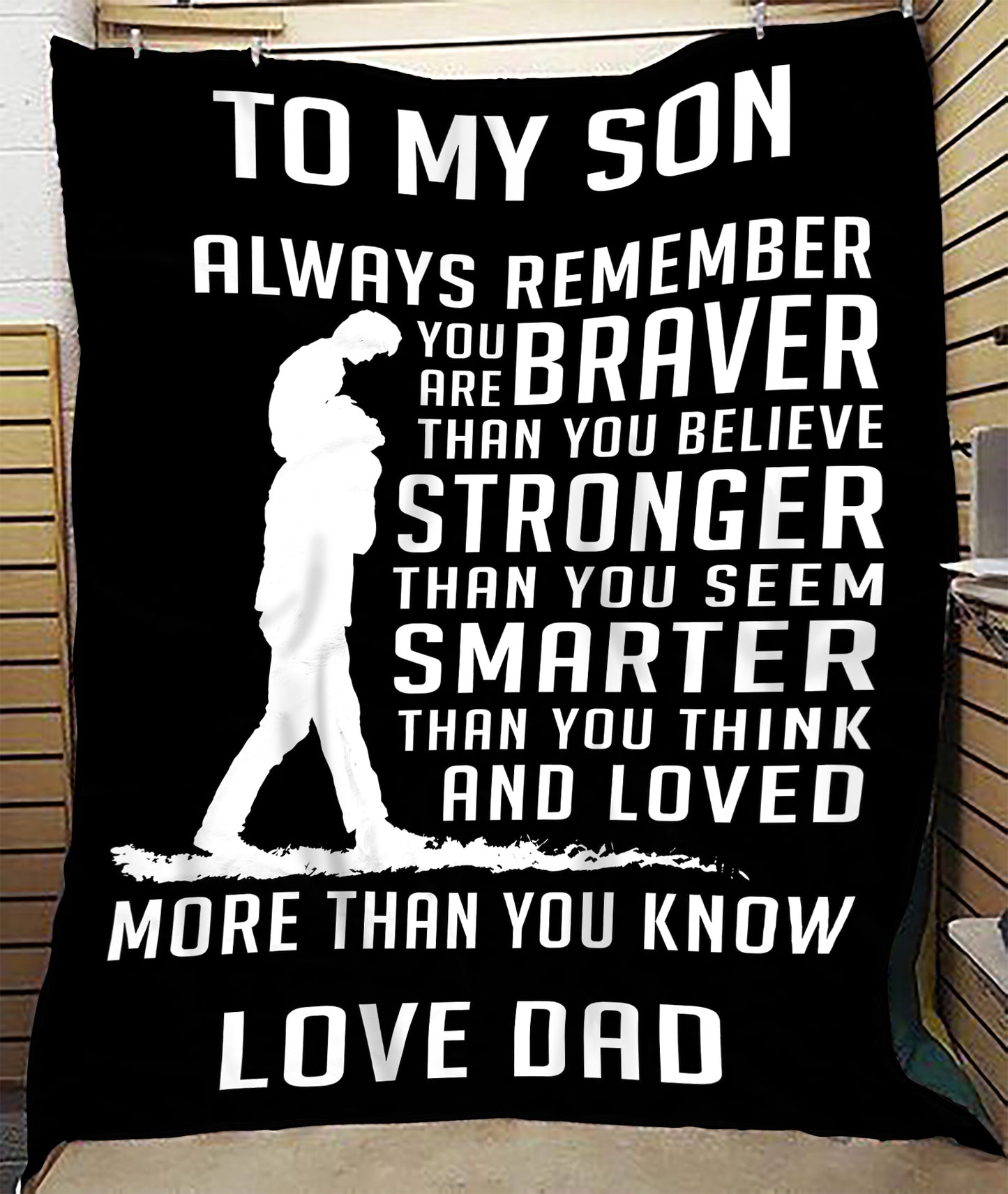 BLANKET FOR SON – ALWAYS REMEMBER – SHERPA FLEECE GIFT FROM DAD MTNN00 (SKU2605-371)