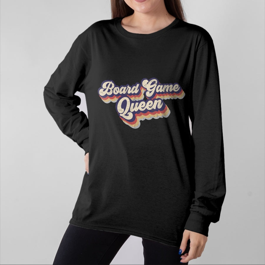 Gift for Mom Shirt, Funny Mom Unisex T-Shirt/Hoodie/Sweatshirt HLT00 - Board Game Queen Lucky Game Night Mom Tabletop Boardgamers T-Shirt