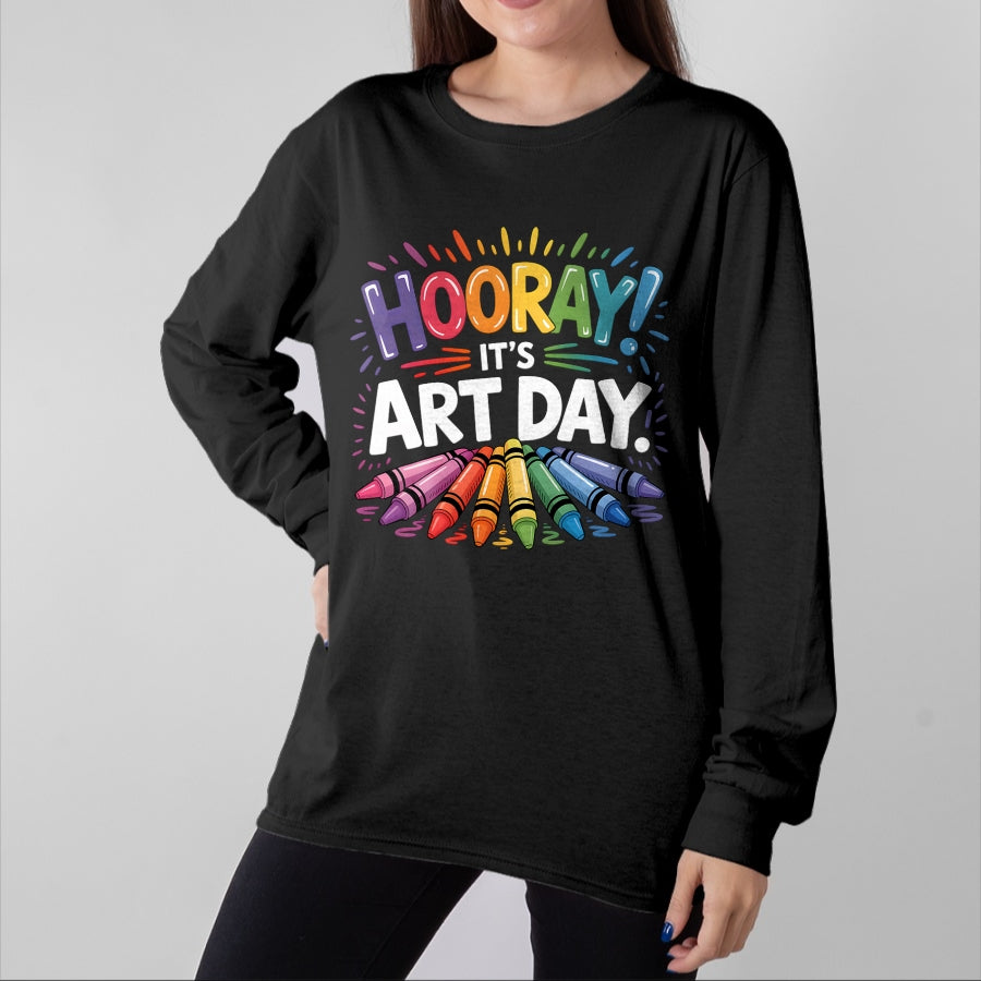 Best Teacher Shirt, Funny Teacher UnisexT-Shirt/Hoodie/Sweatshirt HLT00 - Back to School Hooray It's Art Day Art Teacher Art Artist T-Shirt