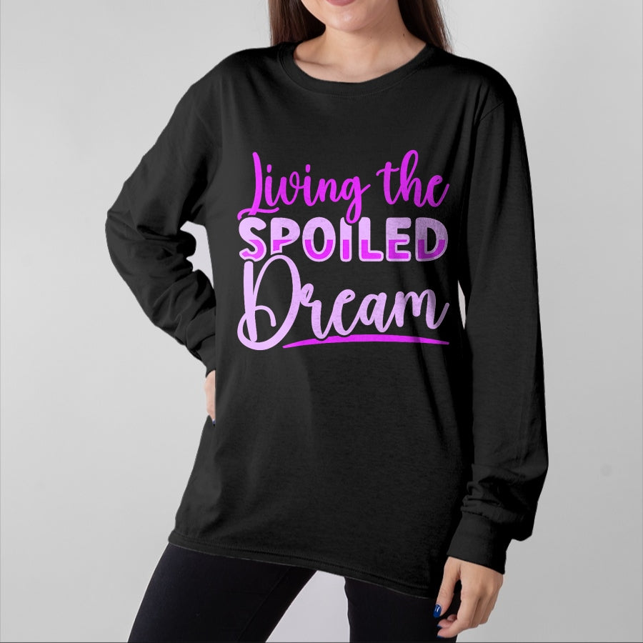 Best Wife Shirt, Wife and Husband Unisex T-Shirt/Hoodie/Sweatshirt HLT00 - Gift for wife T shirt, spoiled wife Womens Spoiled Wife Living The Spoiled Dream V-Neck T-Shirt (1)