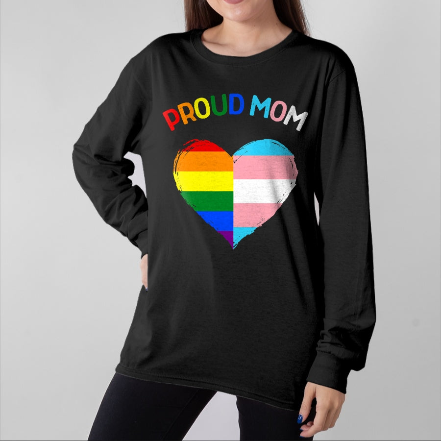 Gift for Mom Shirt, Funny Mom Unisex T-Shirt/Hoodie/Sweatshirt HLT00 - Proud Ally LGBTQ Transgender Proud Mom Proud Trans Mom T-Shirt