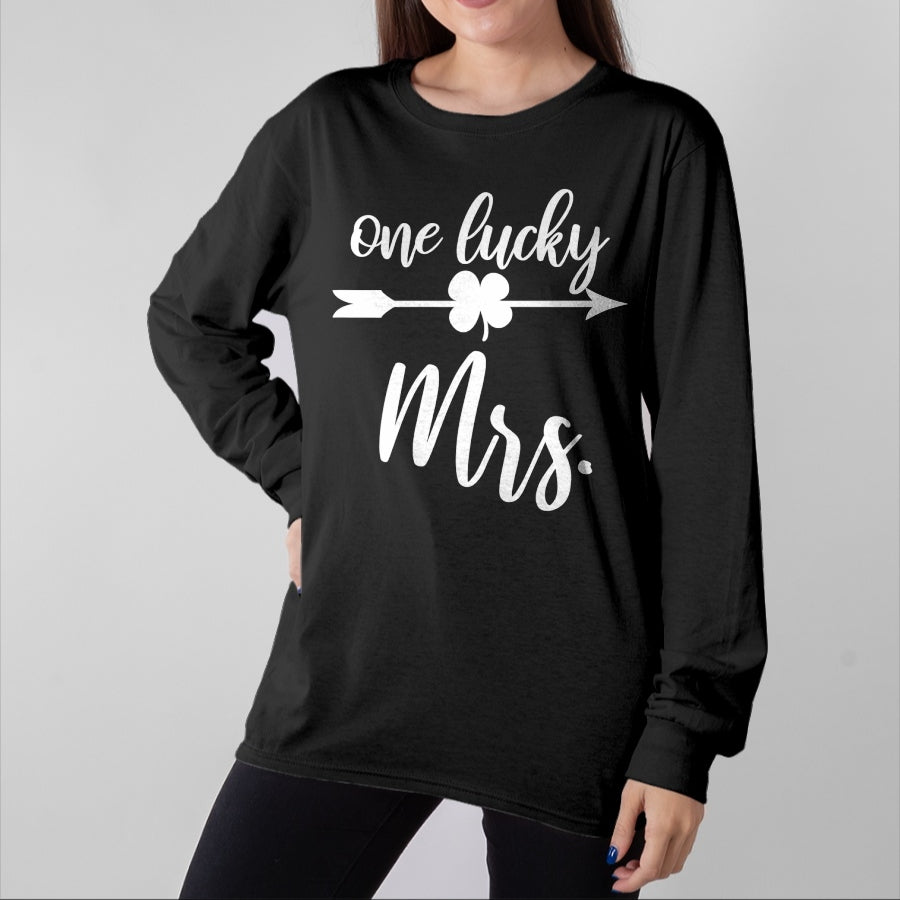 Best Wife Shirt, Wife and Husband Unisex T-Shirt/Hoodie/Sweatshirt HLT00 - Gift for wife T shirt, lucky wife Womens Husband and Wife St Patricks Day T Shirt Gift One Lucky M