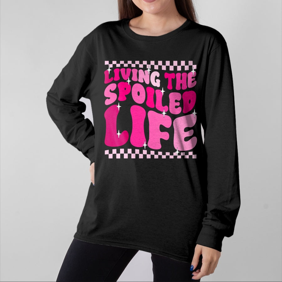 Best Wife Shirt, Wife and Husband Unisex T-Shirt/Hoodie/Sweatshirt HLT00 - Gift for wife T shirt, spoiled wife Womens Living The Spoiled Life Spoiled Wife V-Neck T-Shirt