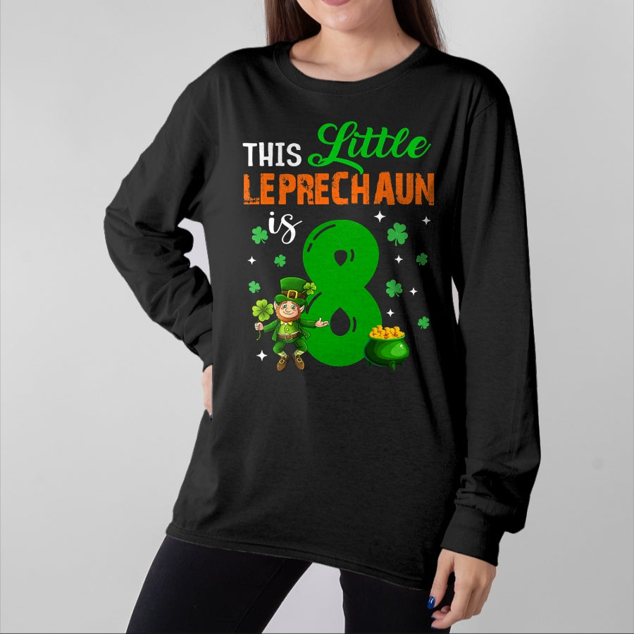 Patrick Day Shirts for Family, Funny Patrick Day shirts, st patrick's day Unisex T-Shirt/Hoodie/Sweatshirt HLT00 - This Leprechaun Is 8 Year Old Birthday Lucky St Patrick Day T-Shirt