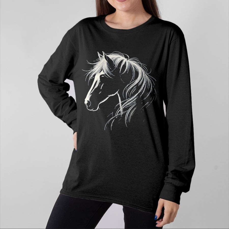 Best Horse Lover Shirt , Funny Horse UnisexT-Shirt/Hoodie/Sweatshirt HLT00 - Horse Silhouette Horse Riding Lover T-Shirt, Men, Black, 3X-Large