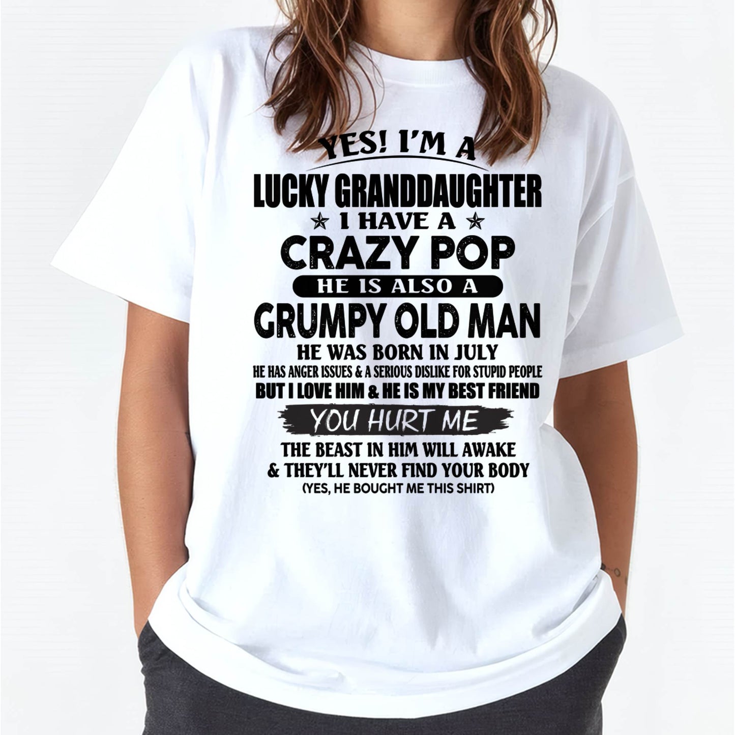 JULY - LUCKY GRANDDAUGHTER OF CRAZY POP - PERFECT GIFT FOR YOUR GRANDDAUGHTER FROM POP - MTNN07 (SKU12-39-07)