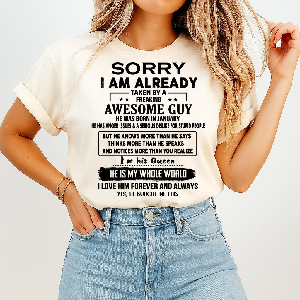 January - Awesome Guy - Perfect gift for your girlfriend or wife From Husband - HNDS01 (SKUT08-11-01)