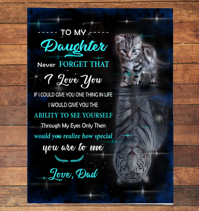 BLANKET FOR DAUGHTER – LOVE DAD – SHERPA FLEECE GIFT FOR DAUGHTER FROM DAD MTNN00