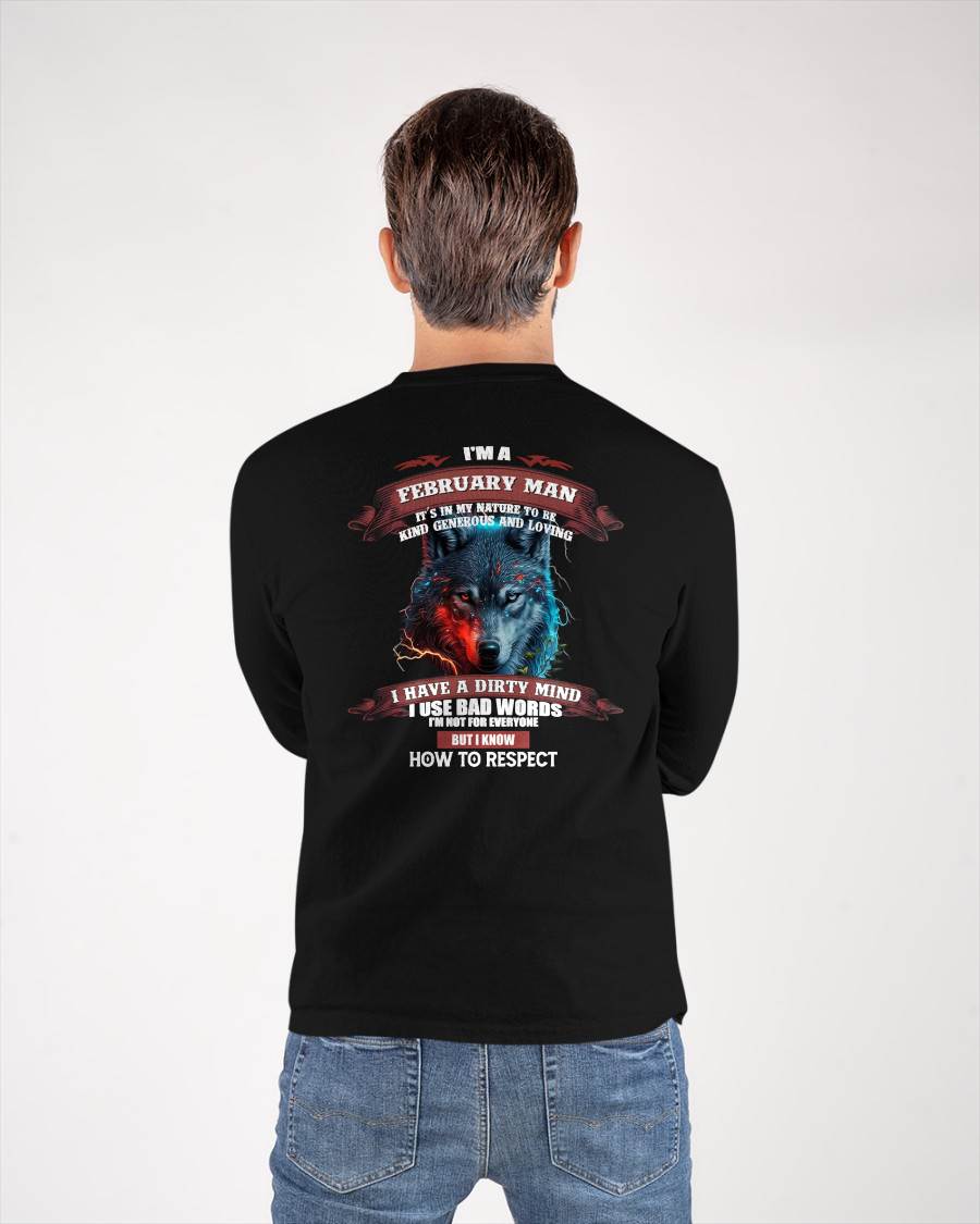 FEBRUARY - KNOW HOW TO RESPECT - BIRTHDAY T-SHIRT FOR MEN - MTNN02 (SKU12-162-02)