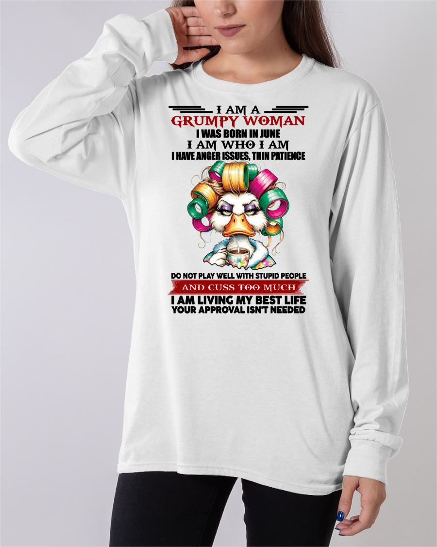 JUNE - GRUMPY WOMAN - BIRTHDAY SHIRT FOR WOMEN - MTNN06 (SKU26T-01-22-06)