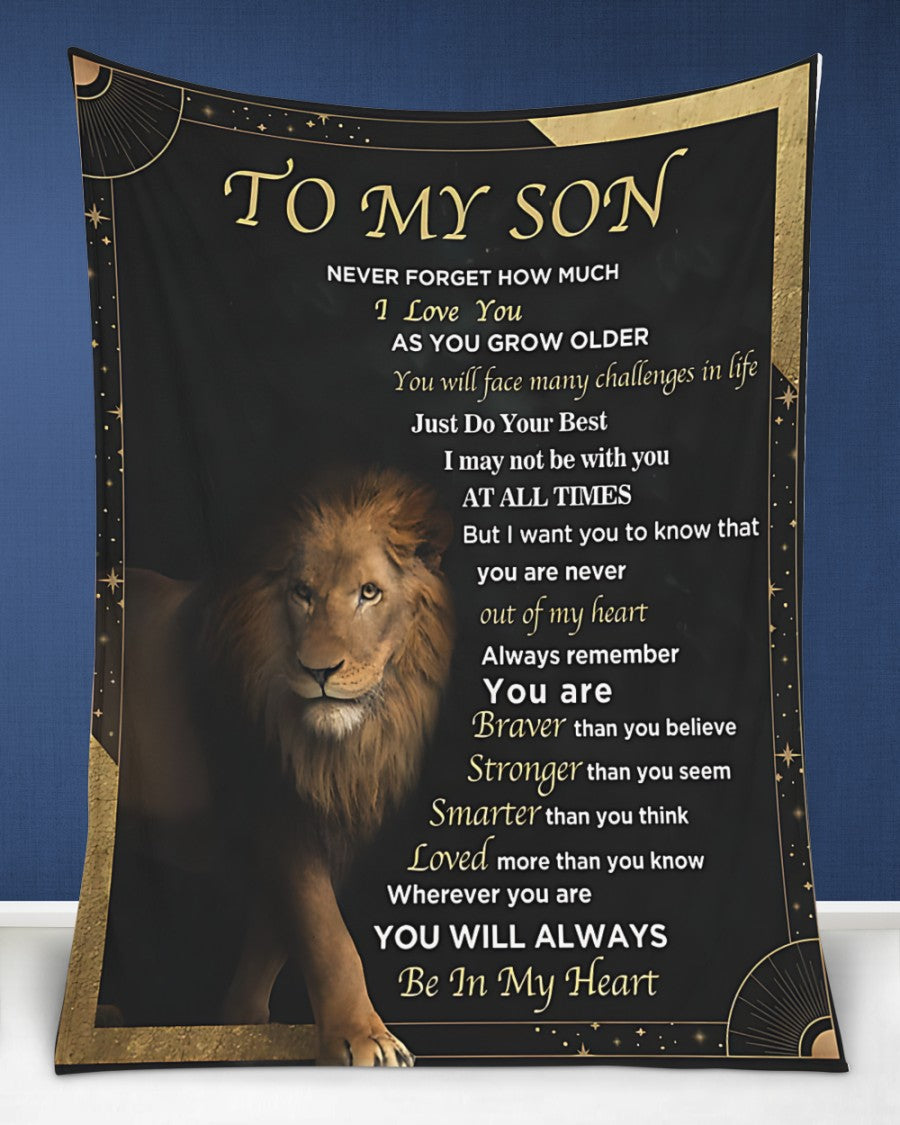 TO MY SON - GIFT FOR SON - Sherpa Fleece Quilt Blanket