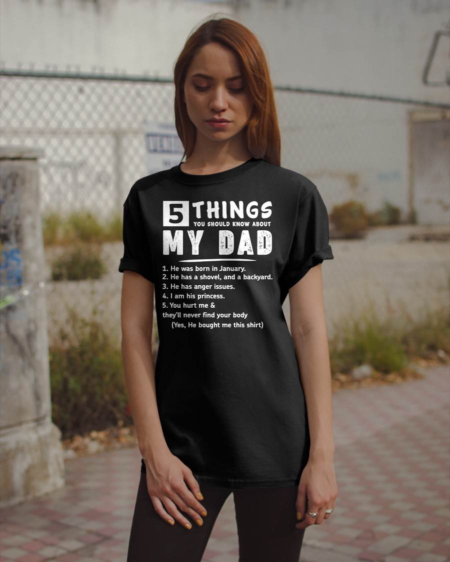 5 THINGS ABOUT MY DAD - PERFECT GIFT FOR YOUR DAUGHTER - GIFT FROM DAD - MTNN01 (SKU12-240-01)