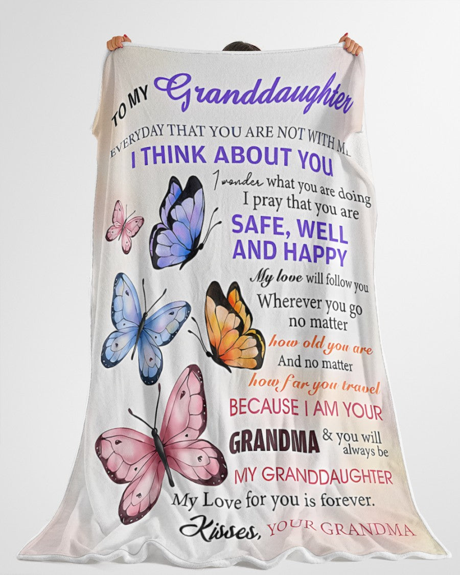 BLANKET FOR GRANDDAUGHTER – COMFORT & WARMTH GIFT FROM GRANDMA Sherpa Fleece Quilt Blanket MTNN00 (SKUB-BLK-GMD1)