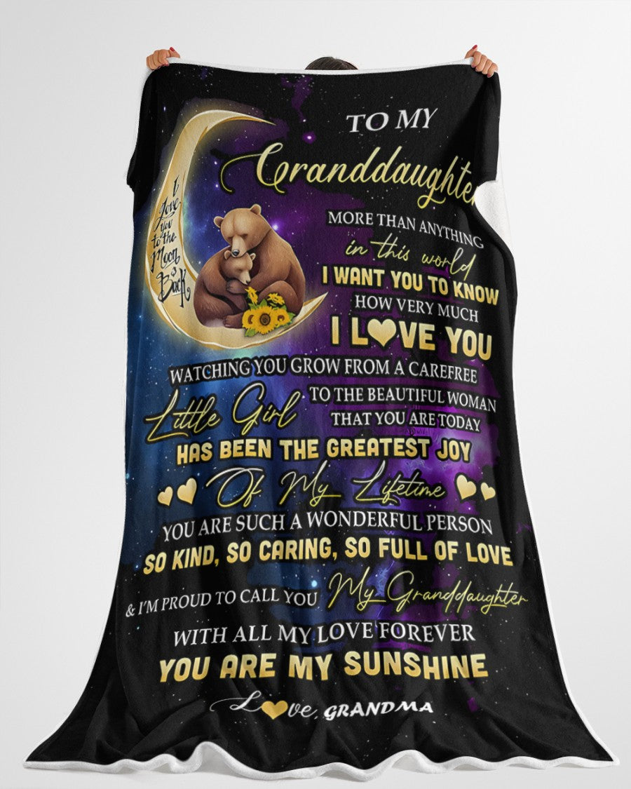 BLANKET FOR GRANDDAUGHTER – COMFORT & WARMTH GIFT FROM GRANDMA Sherpa Fleece Quilt Blanket MTNN00 (SKUB-BLK-GMD3)