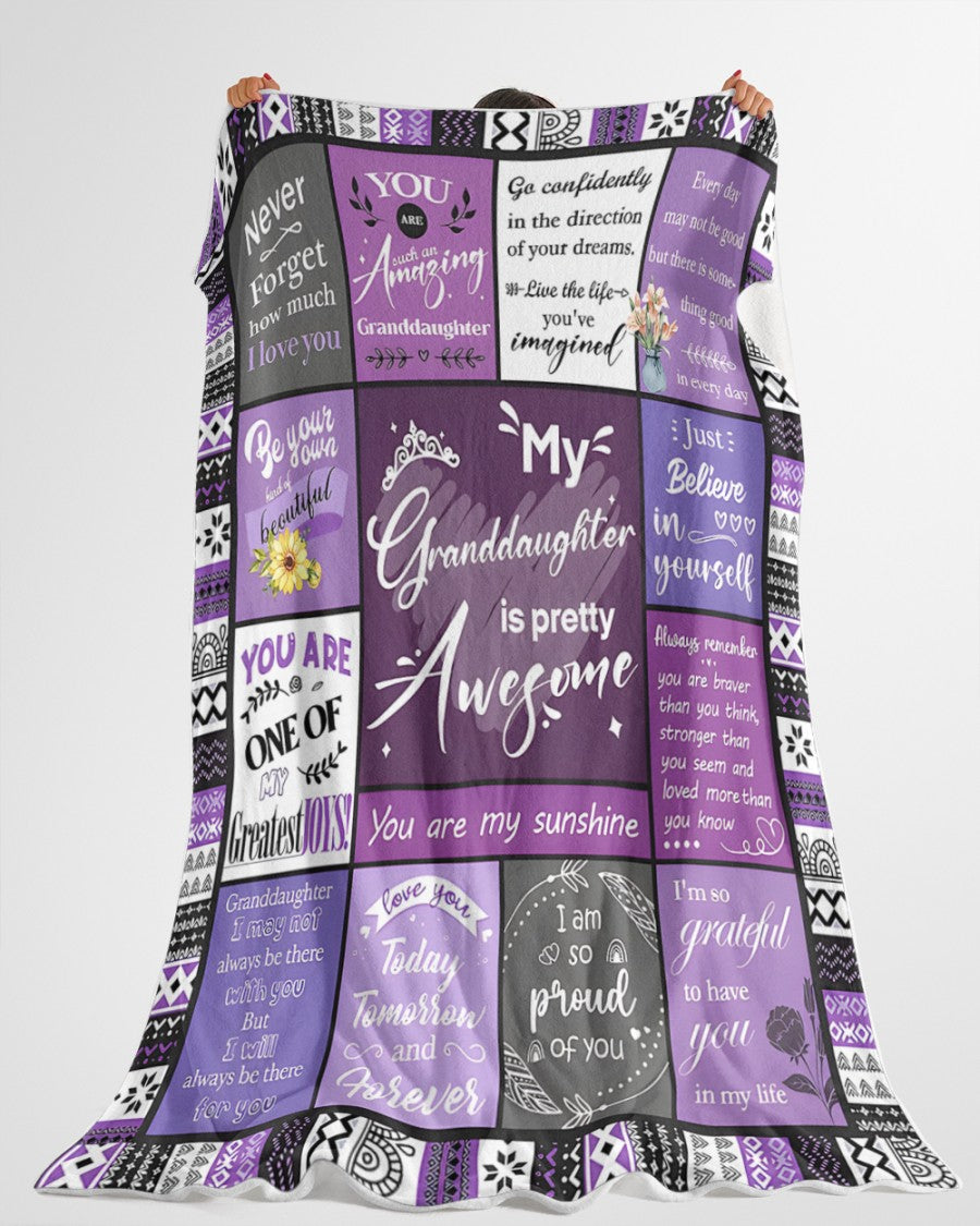 BLANKET FOR GRANDDAUGHTER – COMFORT & WARMTH GIFT FROM GRANDPARENTS Sherpa Fleece Quilt Blanket MTNN00 (SKUB11-BLK-03)