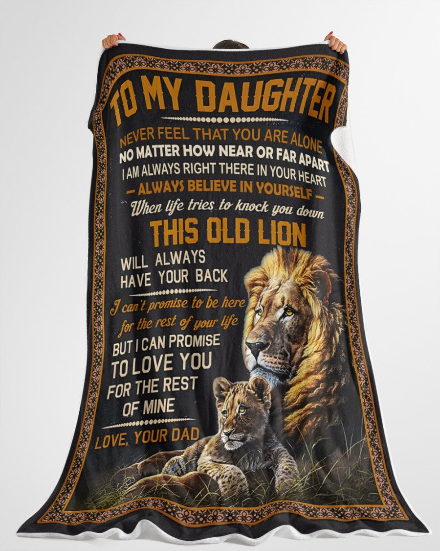 BLANKET FOR DAUGHTER – COMFORT & WARMTH GIFT FROM DAD Sherpa Fleece Quilt Blanket NTTD00 (SKUB11-BLK-07)