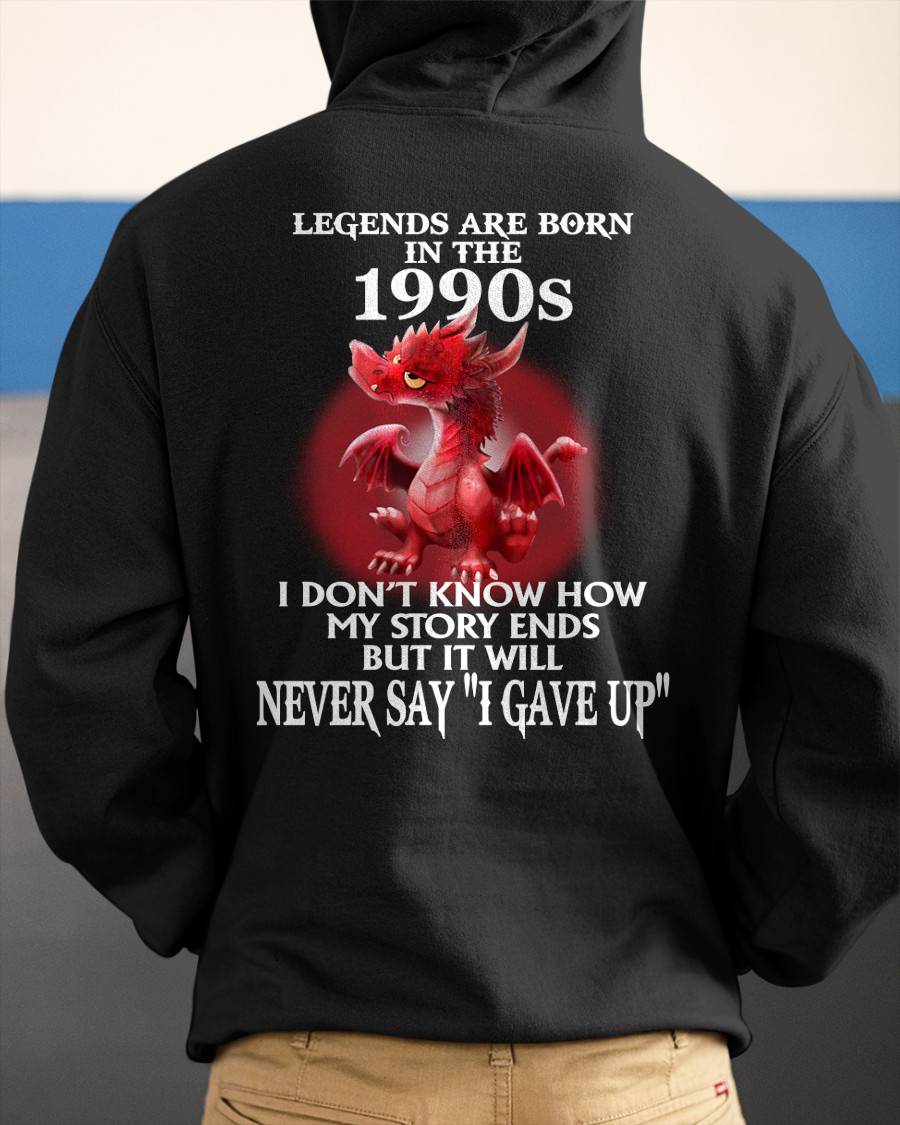 1990s - NEVER SAY GIVE UP - BIRTHDAY T-SHIRT FOR MEN - MTNN00 (SKU12-163-1990)