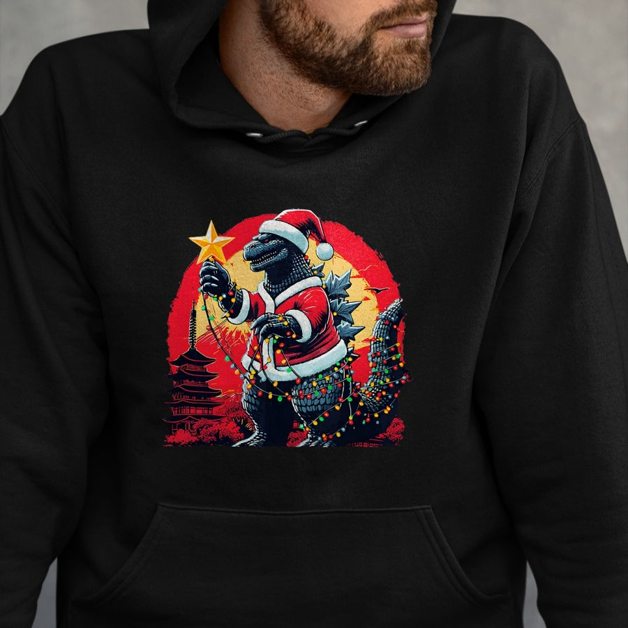 Xmas Christmas Santazilla Funny Holiday Monster Dinosaur T-Shirt - Christmas Unisex T-Shirt/Hoodie/Sweatshirt - HNDS00