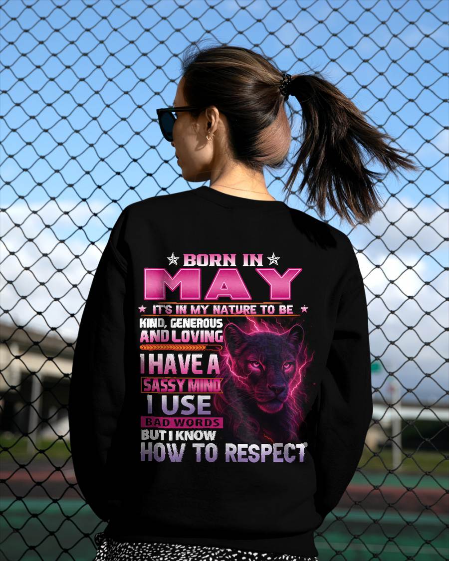 May - Fierce Panther Graphic Tee - Birthday Gift For Women - MTNN05 (SKU09-24-05)