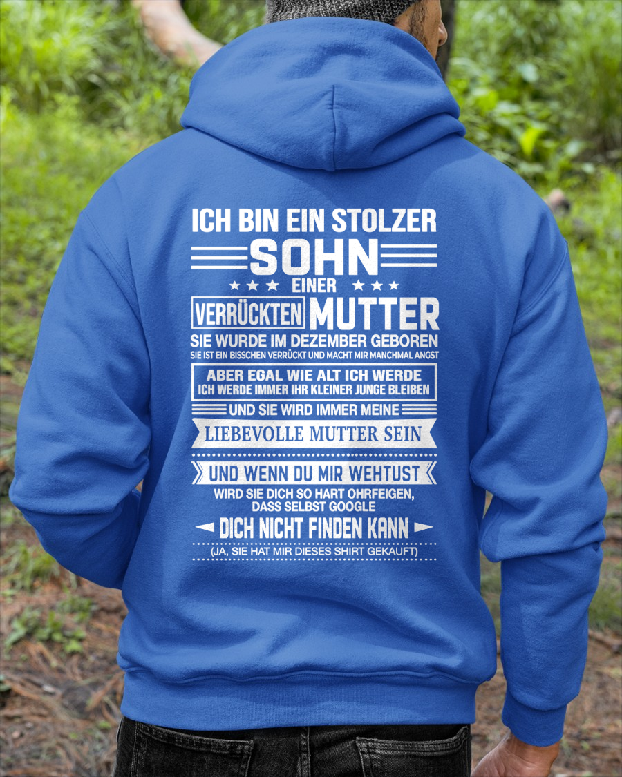 DEZEMBER - STOLZER SOHN EINER VERRÜCKTEN MUTTER – T-SHIRT FÜR SOHN VON DER MUTTER - MTNN12 (SKU2605-434-12)