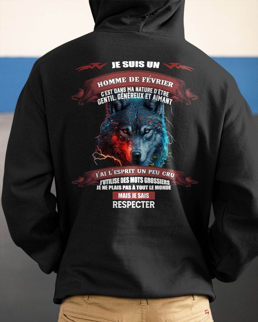 FÉVRIER - JE SAIS RESPECTER – T-SHIRT D’ANNIVERSAIRE POUR HOMME - frMTNN02 (SKU12-266-02)