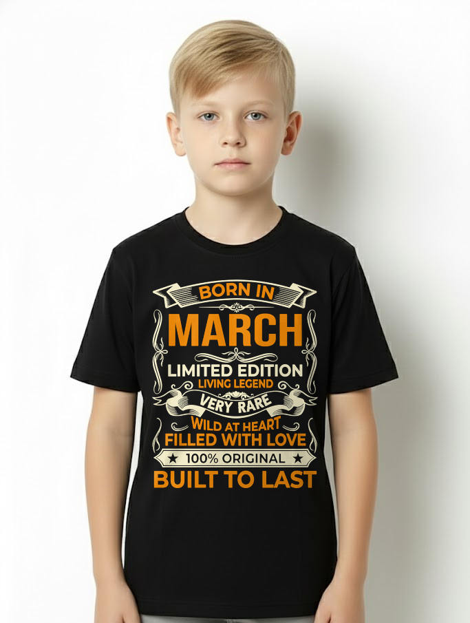 Born In March – Limited Edition Living Legend - T-Shirt For Men - MTNN03 (SKU2605-226-03)