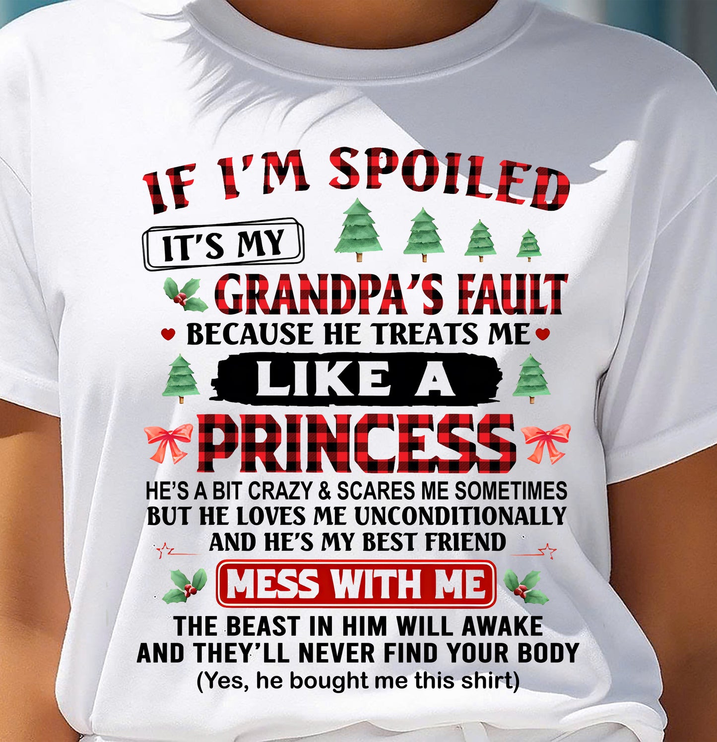SPOILED GRANDDAUGHTER - PERFECT CHRISTMAS GIFT FOR GRANDDAUGHTER - GIFT FROM GRANDPA - mtnn00 (SKU10-180-00)