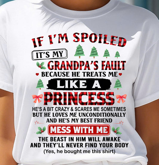 SPOILED GRANDDAUGHTER - PERFECT CHRISTMAS GIFT FOR GRANDDAUGHTER - GIFT FROM GRANDPA - mtnn00 (SKU10-180-00)