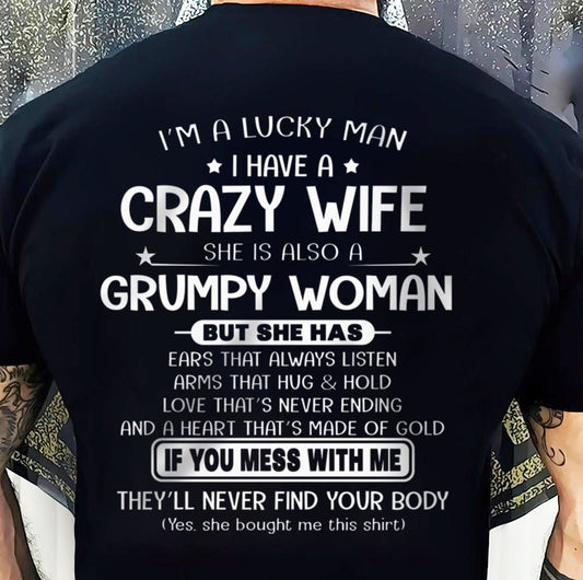 LUCKY MAN OF A GRUMPY WIFE  - GIFT FROM WIFE - MTNN00 (SKU12-277-00)