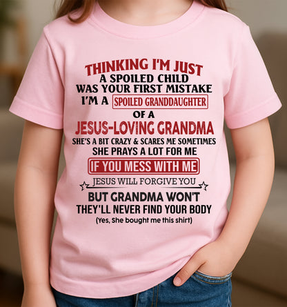 Christian Girl Shirt – Spoiled by Grandma – From Grandma to Granddaughter MTNN00 (SKU07-181-00)