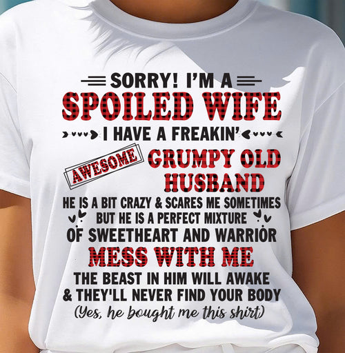 SPOILED WIFE OF AWESOME GRUMPY OLD HUSBAND - PERFECT GIFT  FROM HUSBAND - MTNN00 (SKU12-111-00)