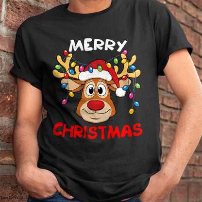 Merry Christmas Reindeer Xmas Family Men Women T-Shirt - Christmas Unisex T-Shirt/Hoodie/Sweatshirt - HNDS00