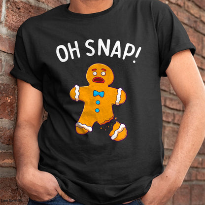 Gingerbread Man Oh Snap Christmas Funny Cookie Baking Gift Short Sleeve T-Shirt - Christmas Unisex T-Shirt/Hoodie/Sweatshirt - HNDS00 (Copy)