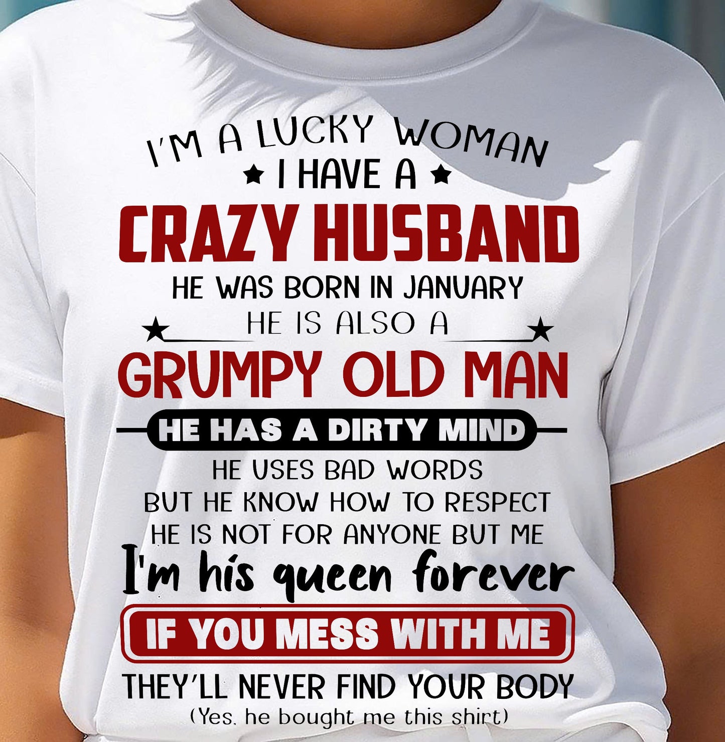 JANUARY - TO MY WIFE - I'M A LUCKY WOMAN - GIFT FROM HUSBAND - MTNN01 (SKU12-282-01)