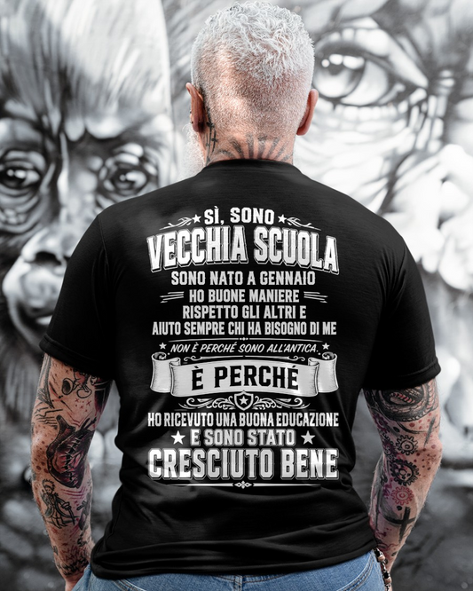 GENNAIO – VECCHIA SCUOLA E BUONE MANIERE – T-SHIRT DA UOMO - MTNN01 (SKU2606-191-01)