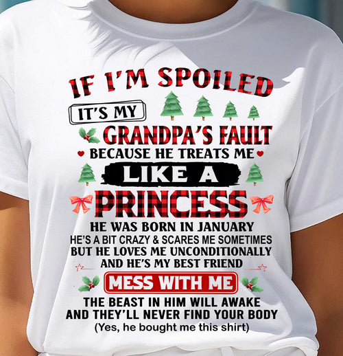 JANUARY - SPOILED GRANDDAUGHTER - PERFECT CHRISTMAS GIFT FOR GRANDDAUGHTER - GIFT FROM GRANDPA - mtnn01 (SKU10-180-01)