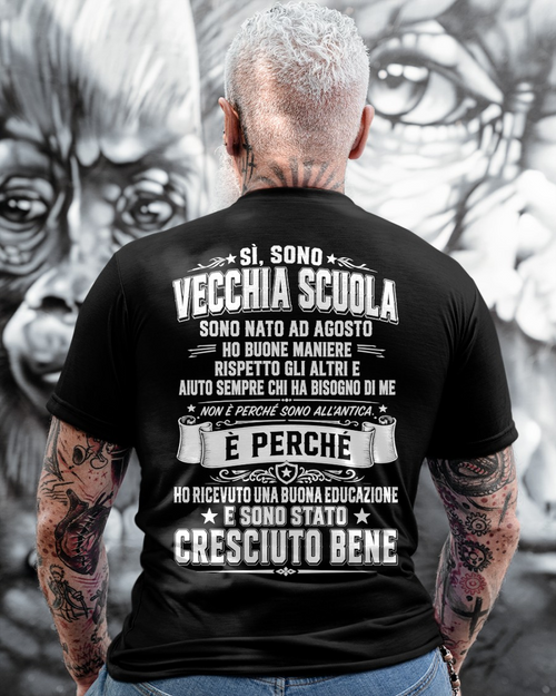 AGOSTO – VECCHIA SCUOLA E BUONE MANIERE – T-SHIRT DA UOMO - MTNN08 (SKU2606-191-08)