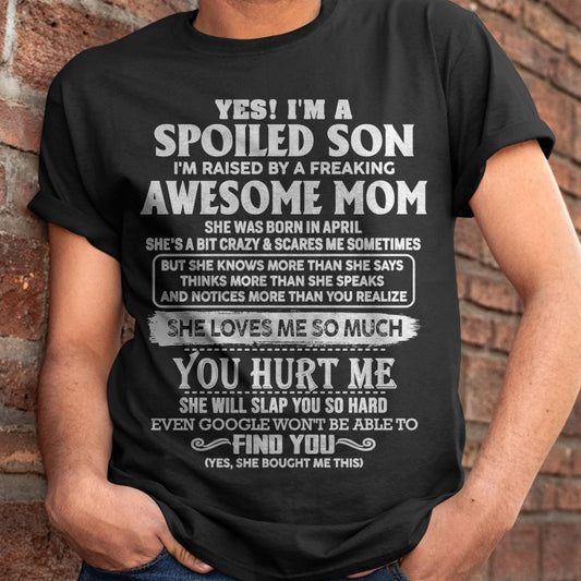 April - Awesome Mom - Perfect Gift For Spoiled Son From Mom - HNDS04 (SKU05-47-04)