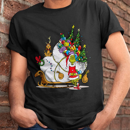 Dr. Seuss Grinch Sleigh T-Shirt - Christmas Unisex T-Shirt/Hoodie/Sweatshirt - HNDS00