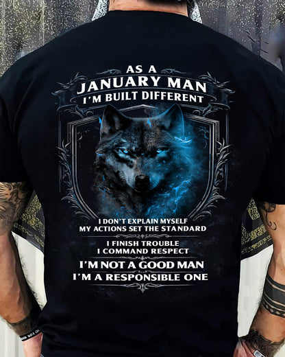 JANUARY - BUILT DIFFERENT - BIRTHDAY T-SHIRT FOR MEN - MTNN01 (SKU12-301-01)
